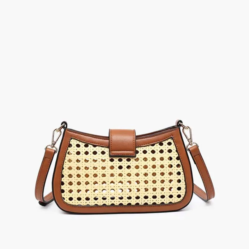 Miller Rattan Crossbody in Brown