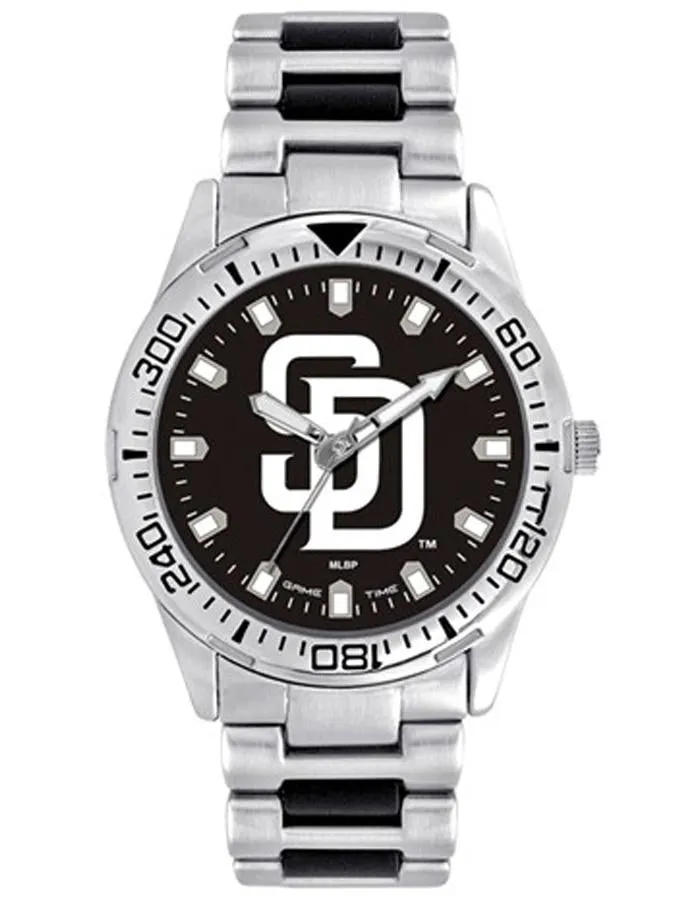 MLB Mens San Diego Padres Heavy Hitter Watch - Bracelet Strap - Team Logo