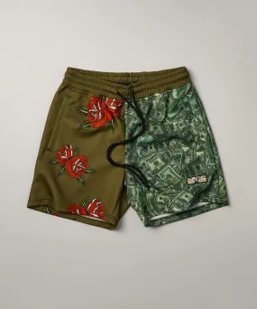 Money And Roses Split Shorts