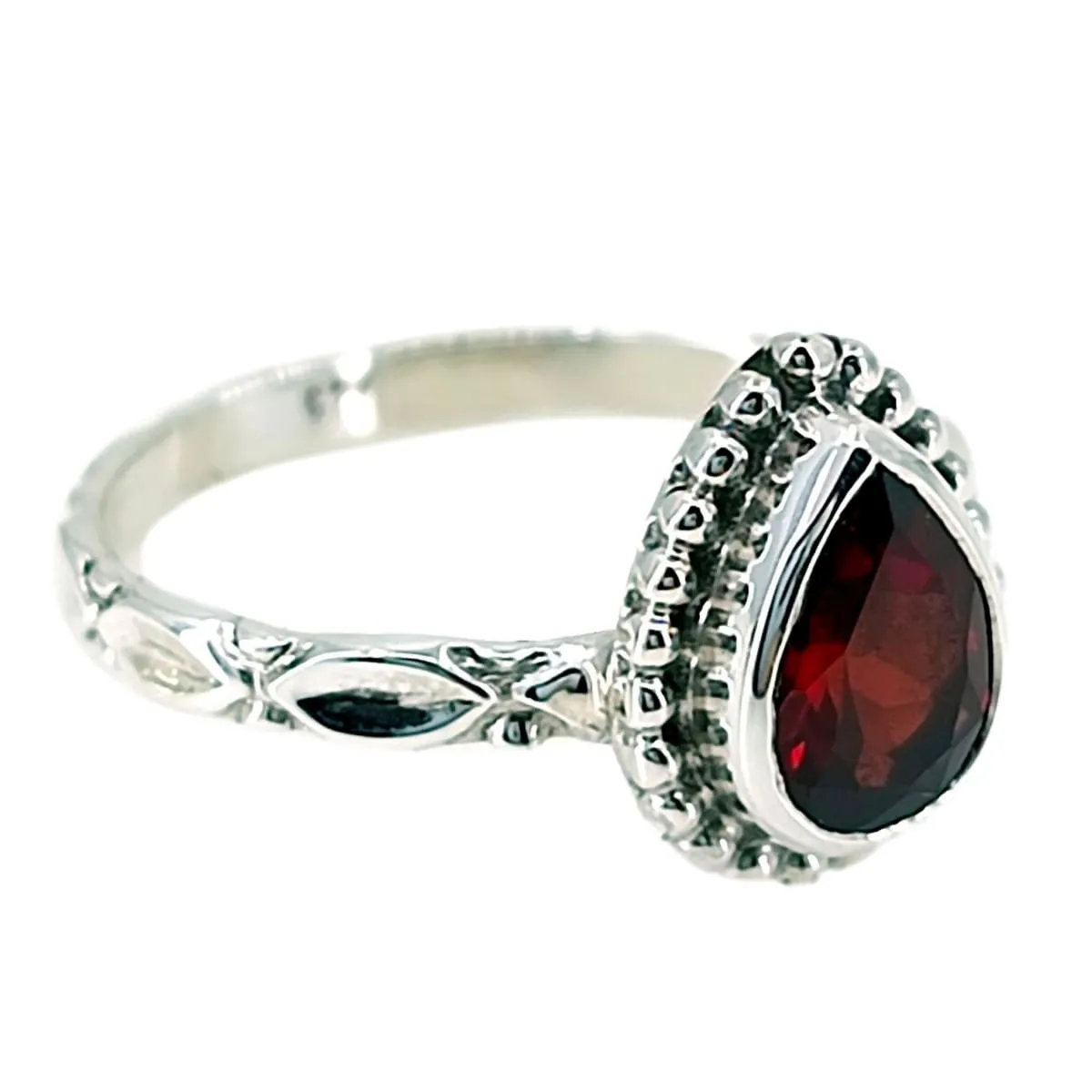 Natural Garnet 925 Solid Sterling Silver Handmade Women Ring