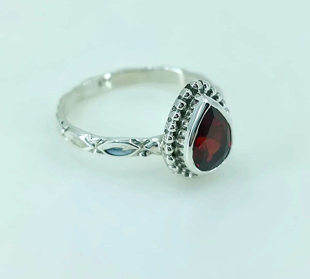 Natural Garnet 925 Solid Sterling Silver Handmade Women Ring