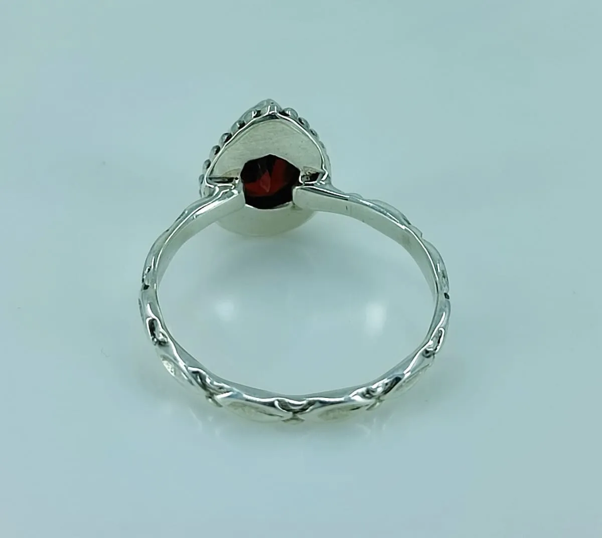 Natural Garnet 925 Solid Sterling Silver Handmade Women Ring