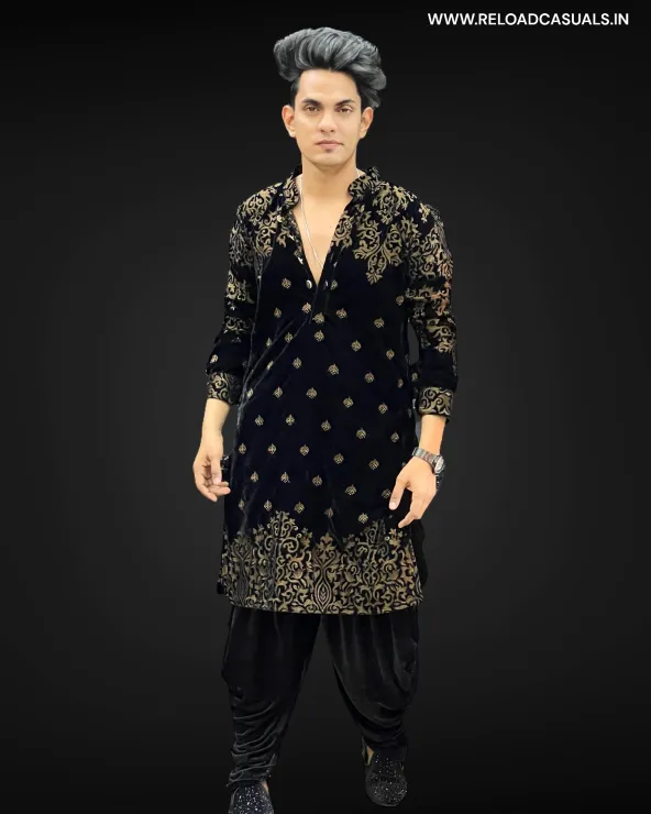 New Heavy Embroidery Dot Leaf Designer Kurta & Pyjama - Combo