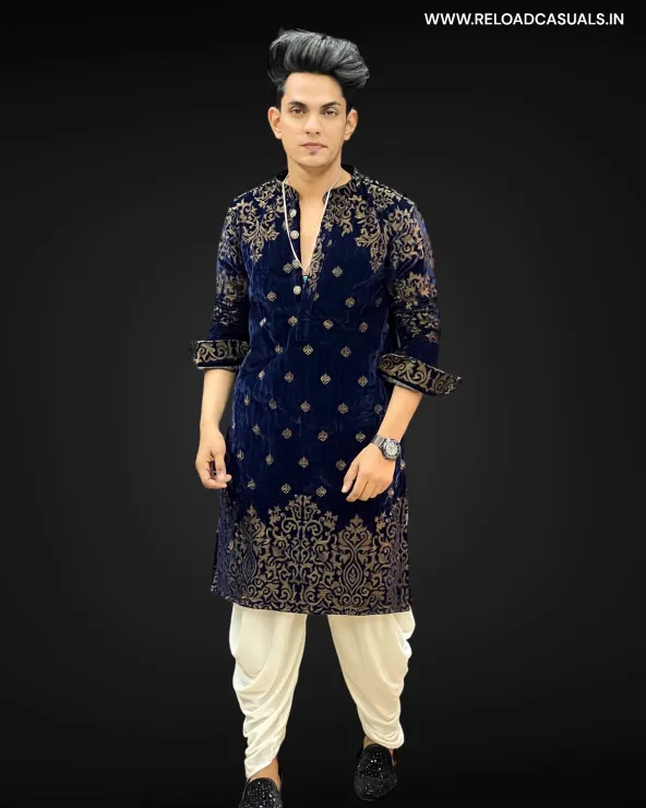 New Heavy Embroidery Dot Leaf Designer Kurta & Pyjama - Combo