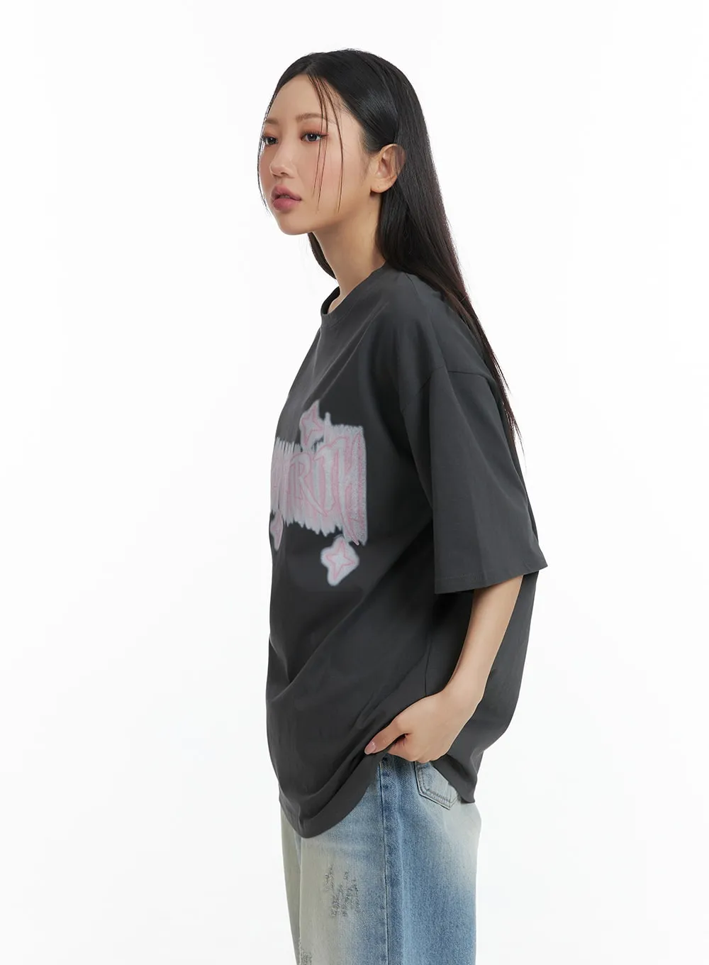 Oversized Lettering Tee CM418