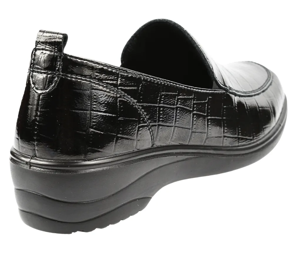 Pantofi casual, dama, PASS COLLECTION, X400017 negru, piele lacuita