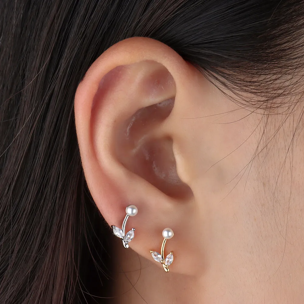 Pearls Rose Stud