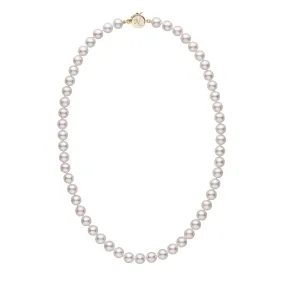 Personalized 18 Inch 7.5-8.0 mm AAA Akoya Pearl Circle Clasp Necklace