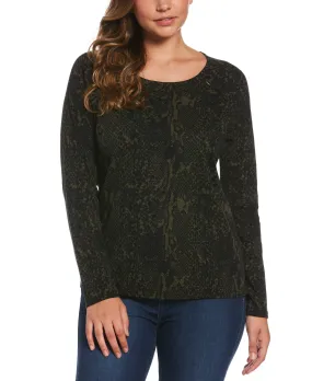 Petite Snake Print Raglan Sleeve Top