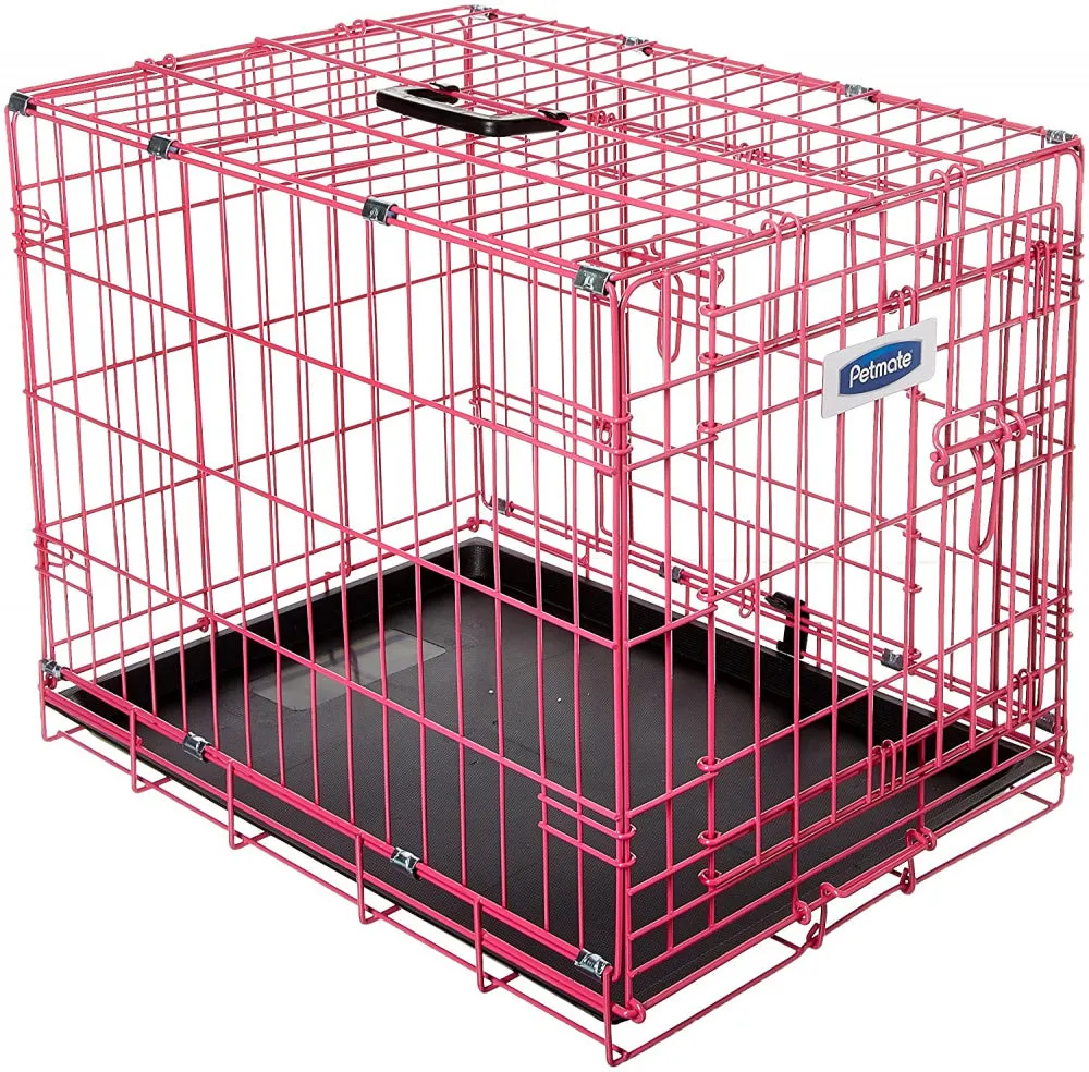 Petmate Puppy 2 Door Training Retreat Dog Kennel Crate Pink