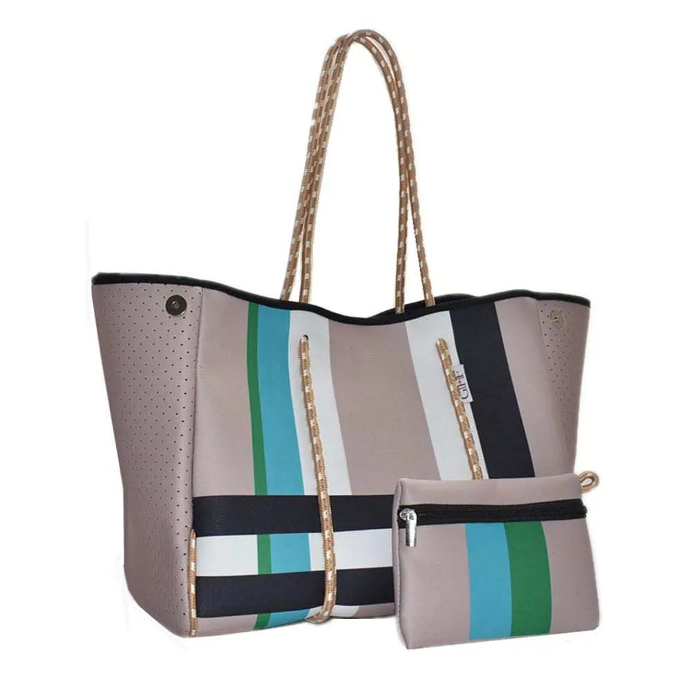 Plaid Print Neoprene Tote - The Melissa Bag