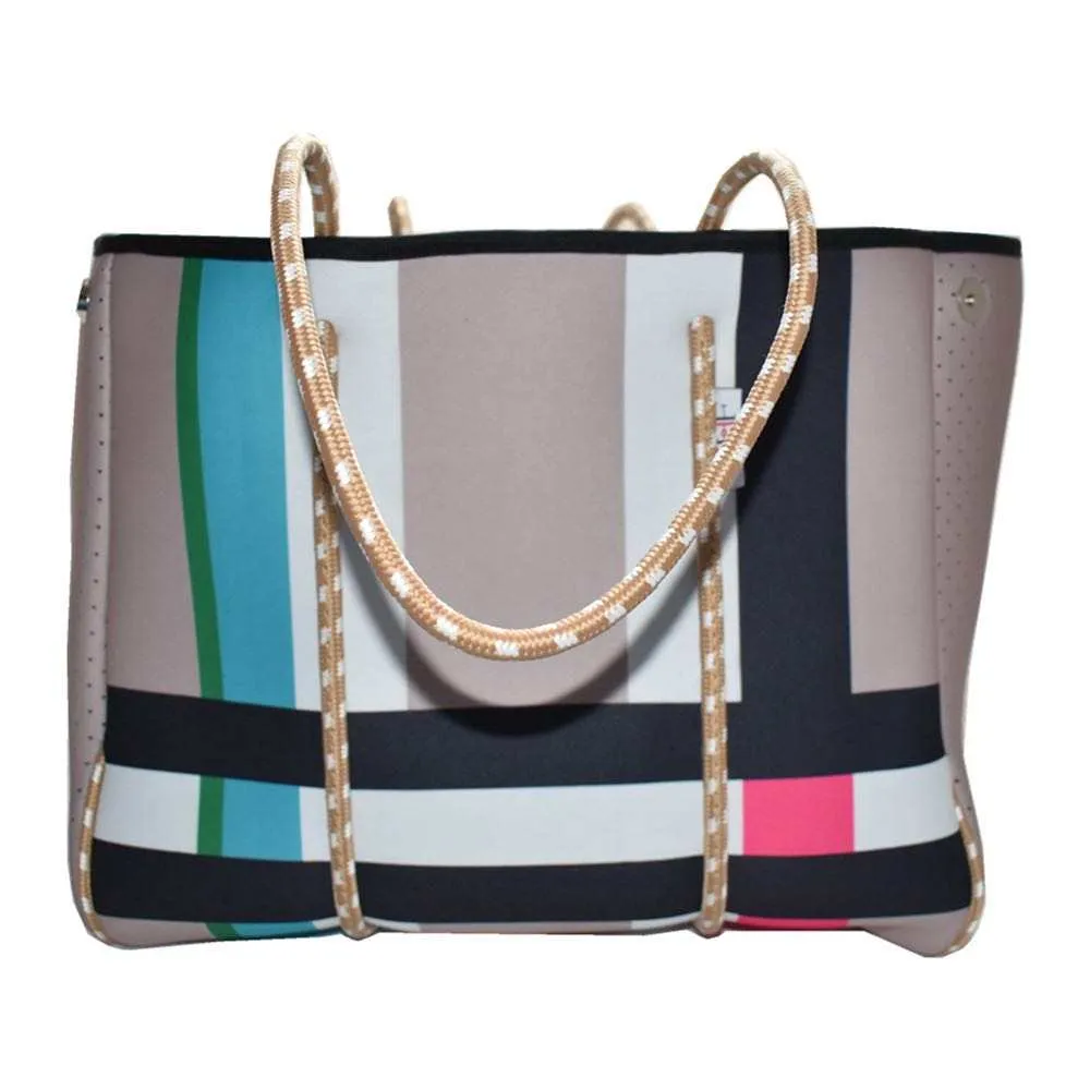 Plaid Print Neoprene Tote - The Melissa Bag