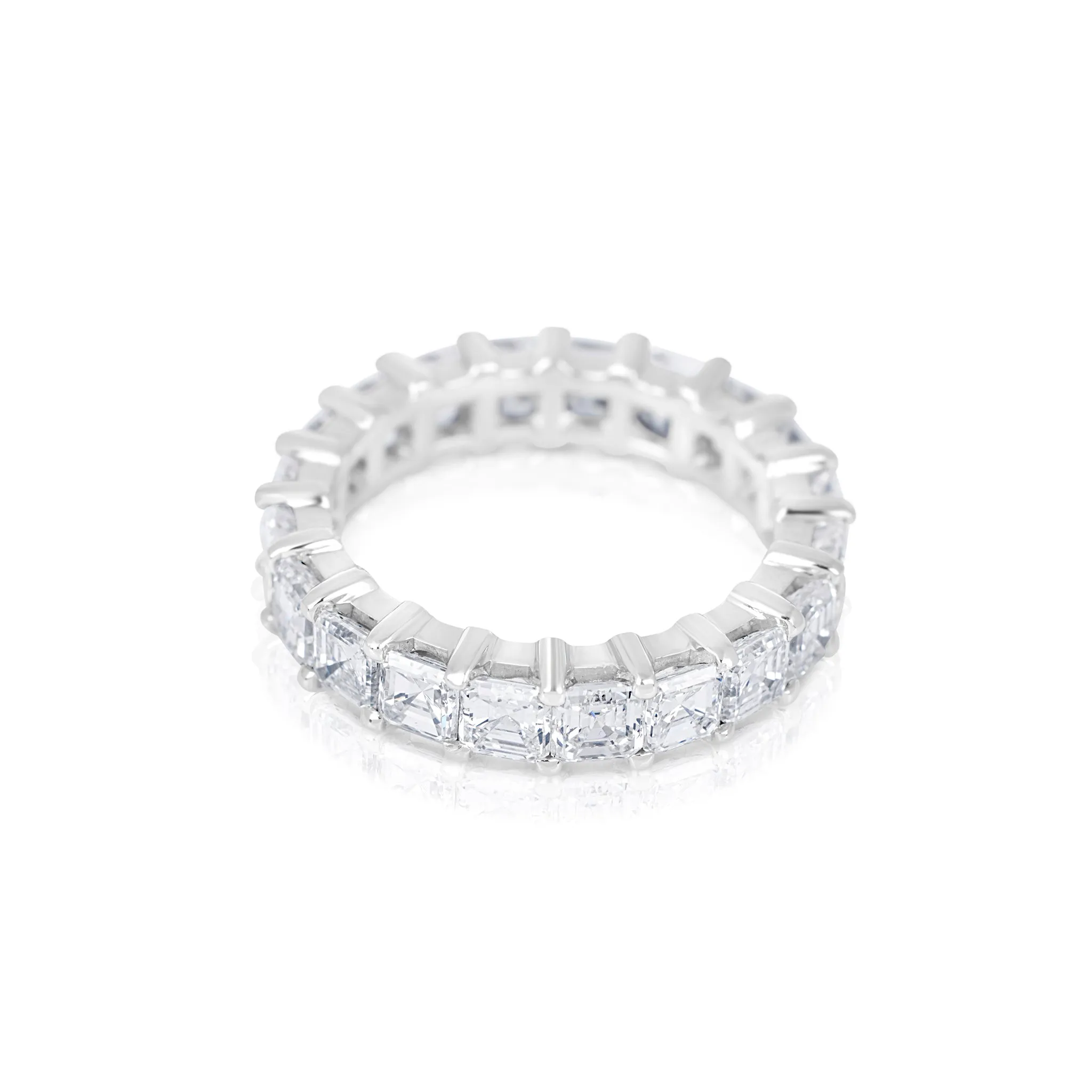 Platinum Asscher Cut Eternity Diamond Band 5.43cts