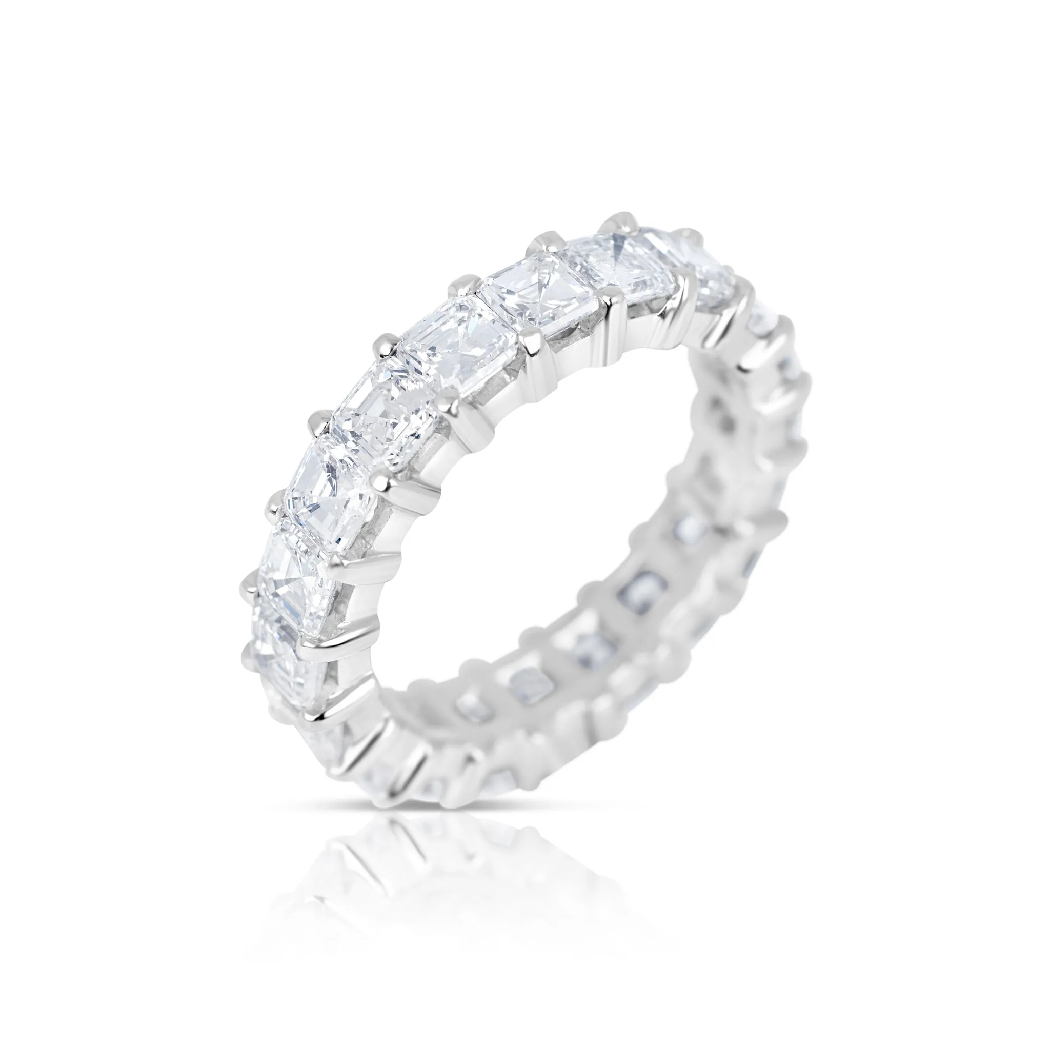 Platinum Asscher Cut Eternity Diamond Band 5.43cts