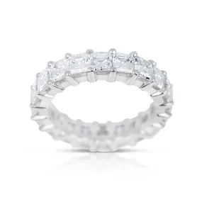 Platinum Asscher Cut Eternity Diamond Band 5.43cts