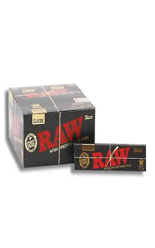 RAW black unrefined rolling paper