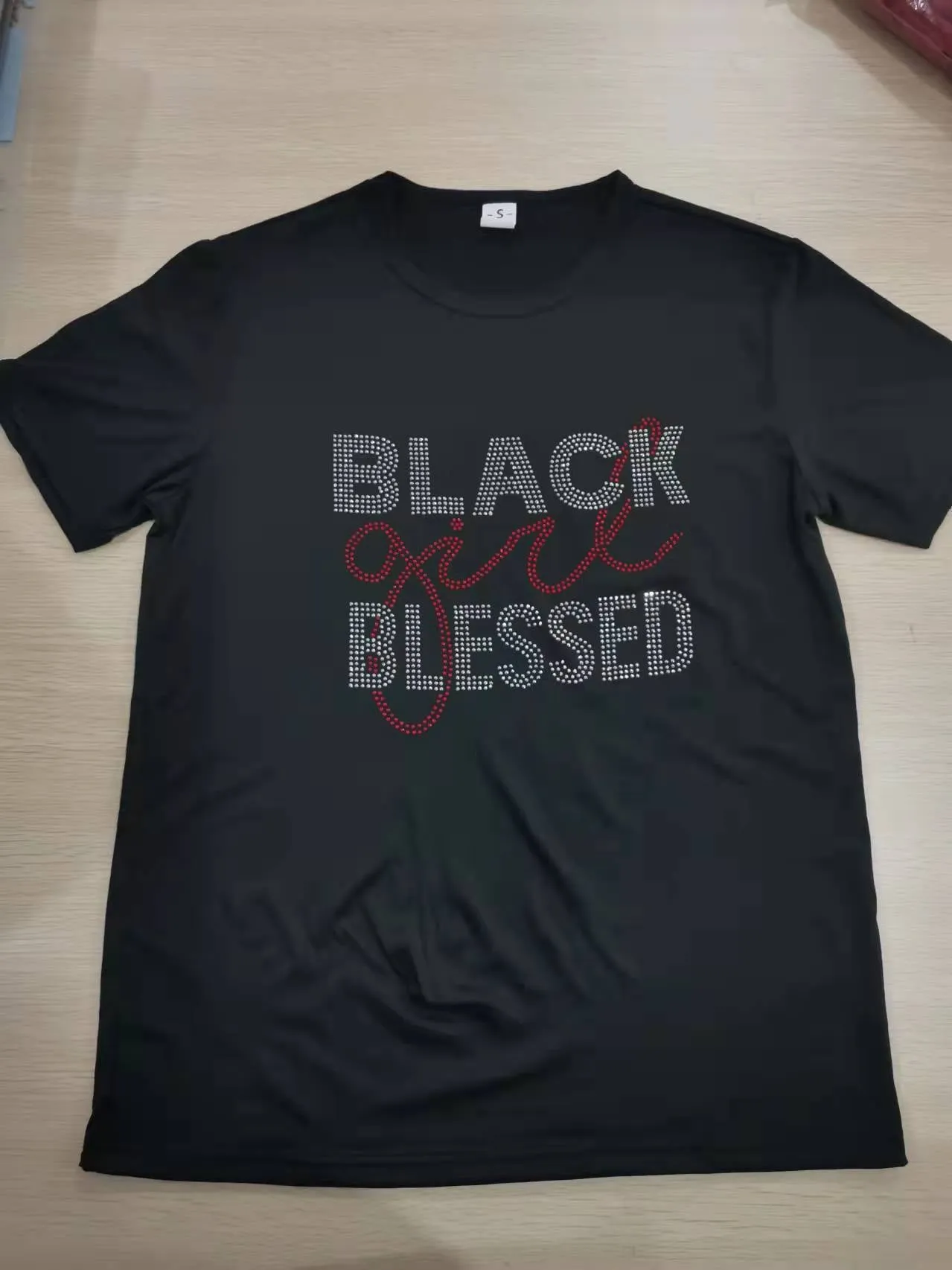 Rhinestone Black Girl Blessed Tee