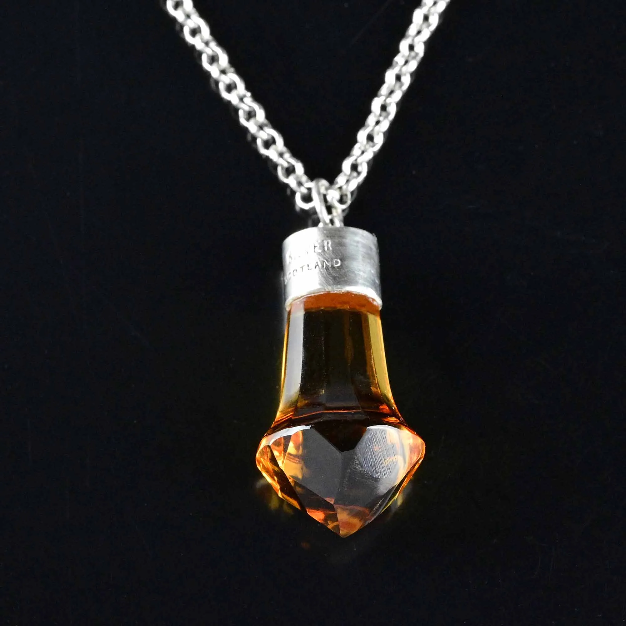 Scottish Silver Citrine Charm Pendant Necklace