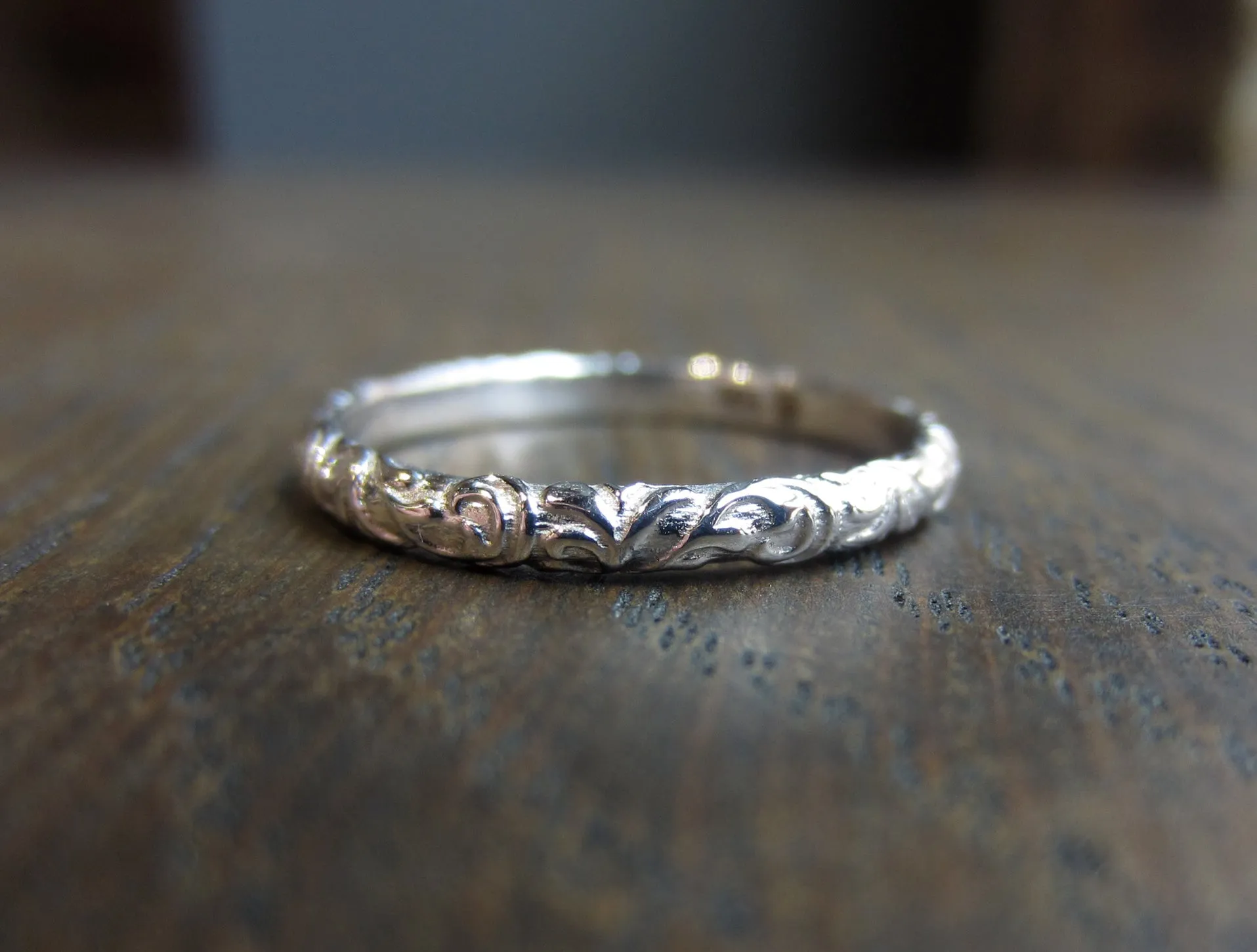 Scrolling Pattern Wedding Band Ring, Heirloom by Doyle & Doyle