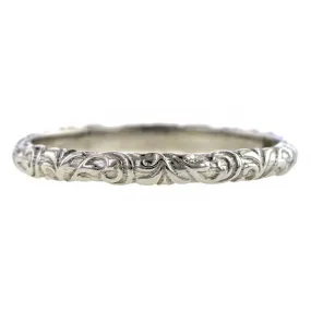 Scrolling Pattern Wedding Band Ring, Heirloom by Doyle & Doyle