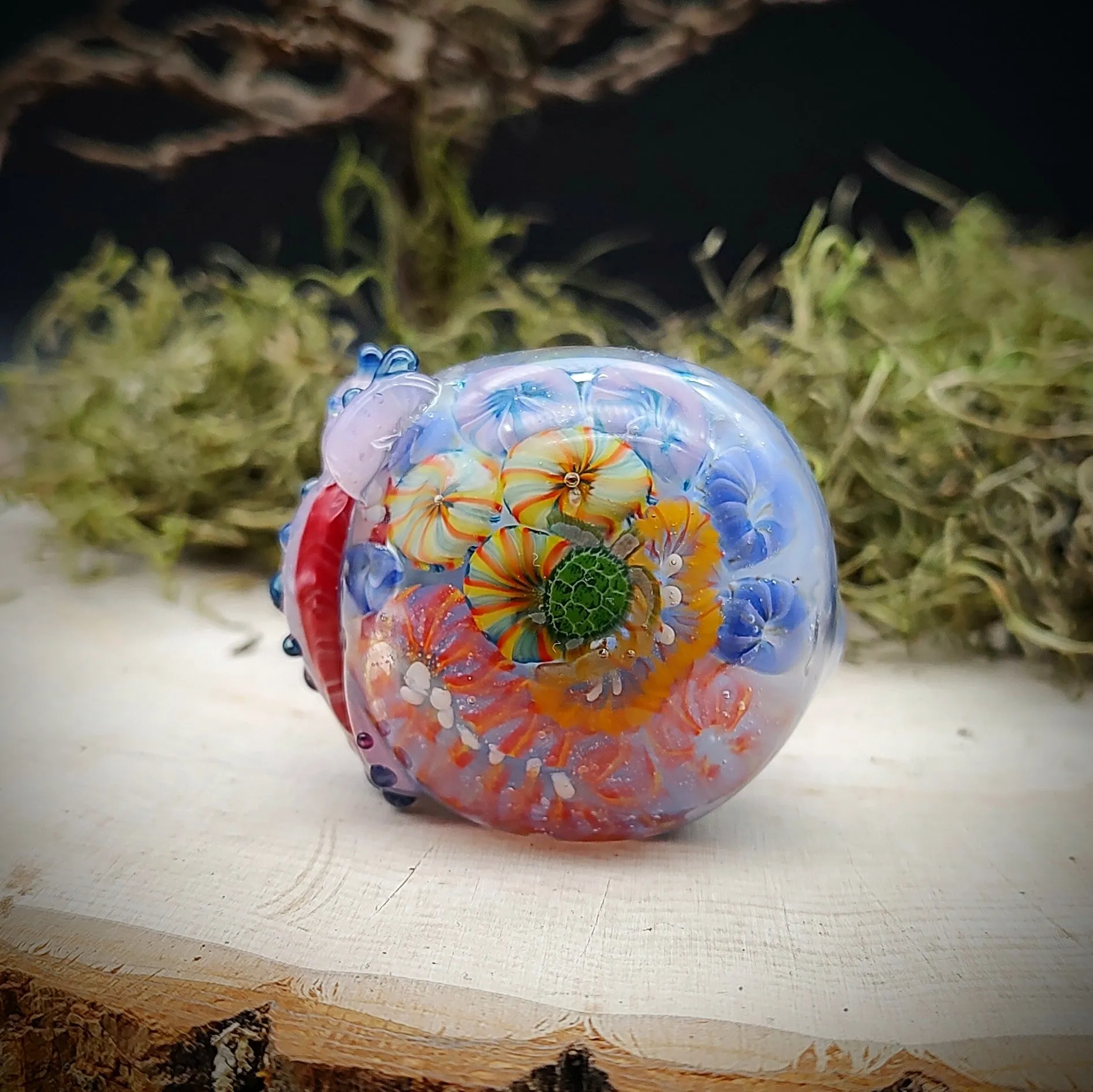 Seahorse Seascape Marbled Hand Pipe (Ready to Ship)