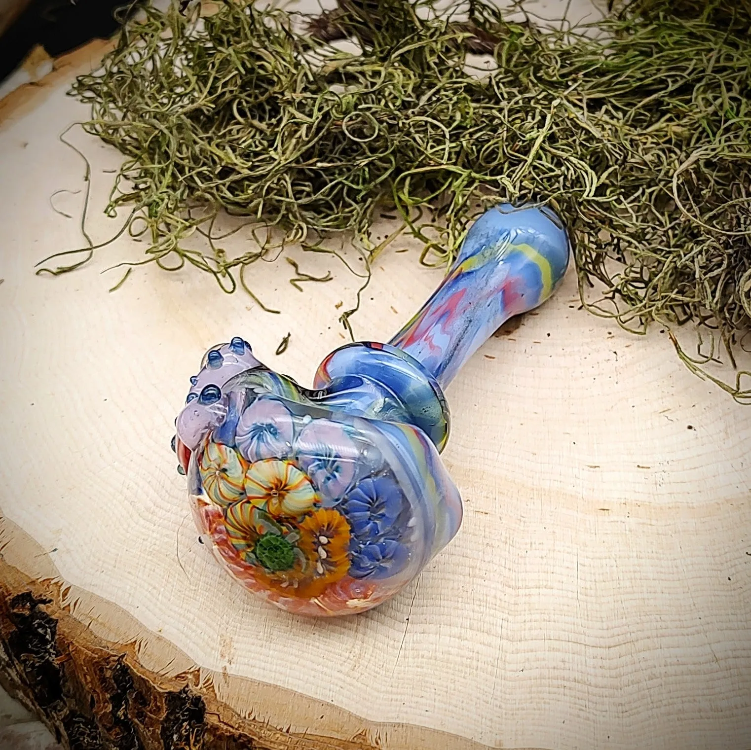 Seahorse Seascape Marbled Hand Pipe (Ready to Ship)