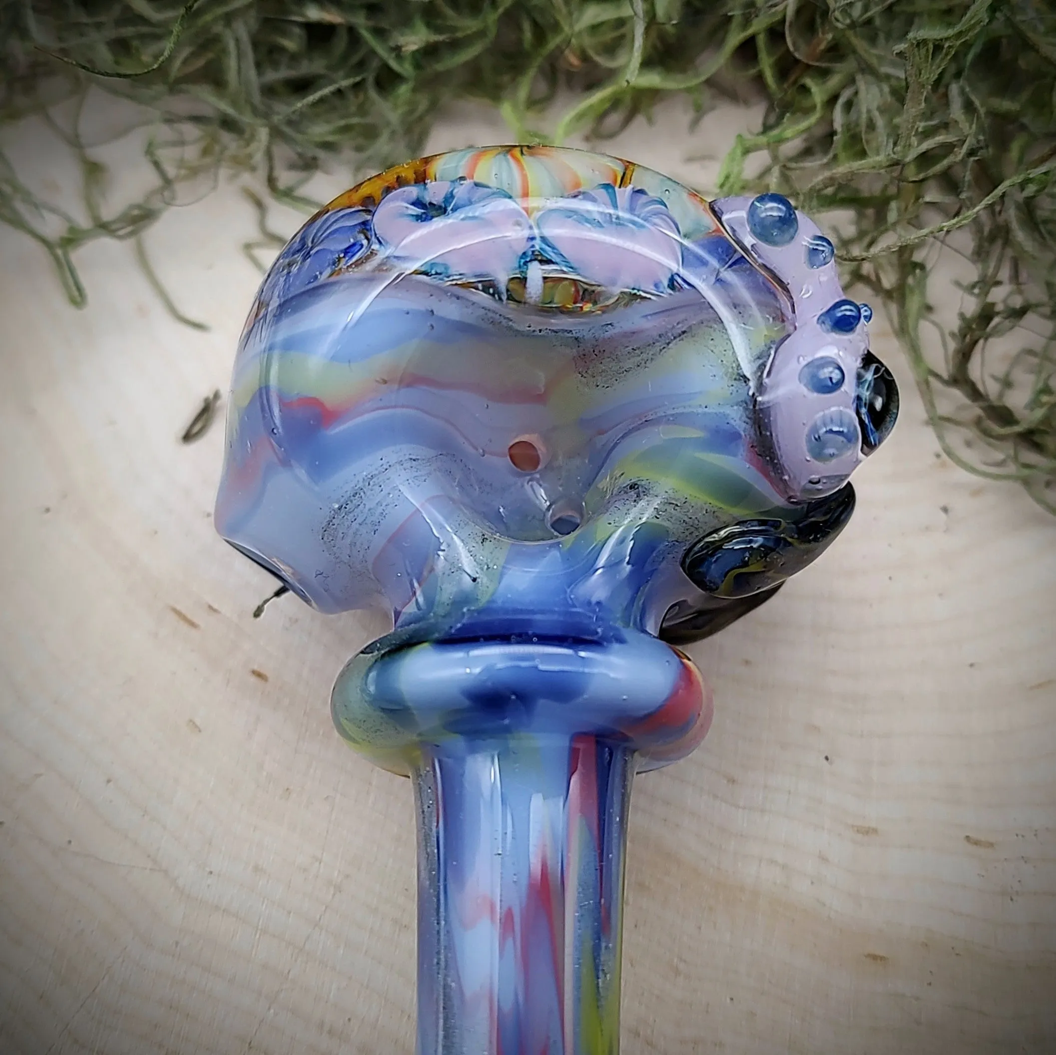 Seahorse Seascape Marbled Hand Pipe (Ready to Ship)