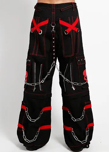 SKULL ZIPOFF PANT - RED