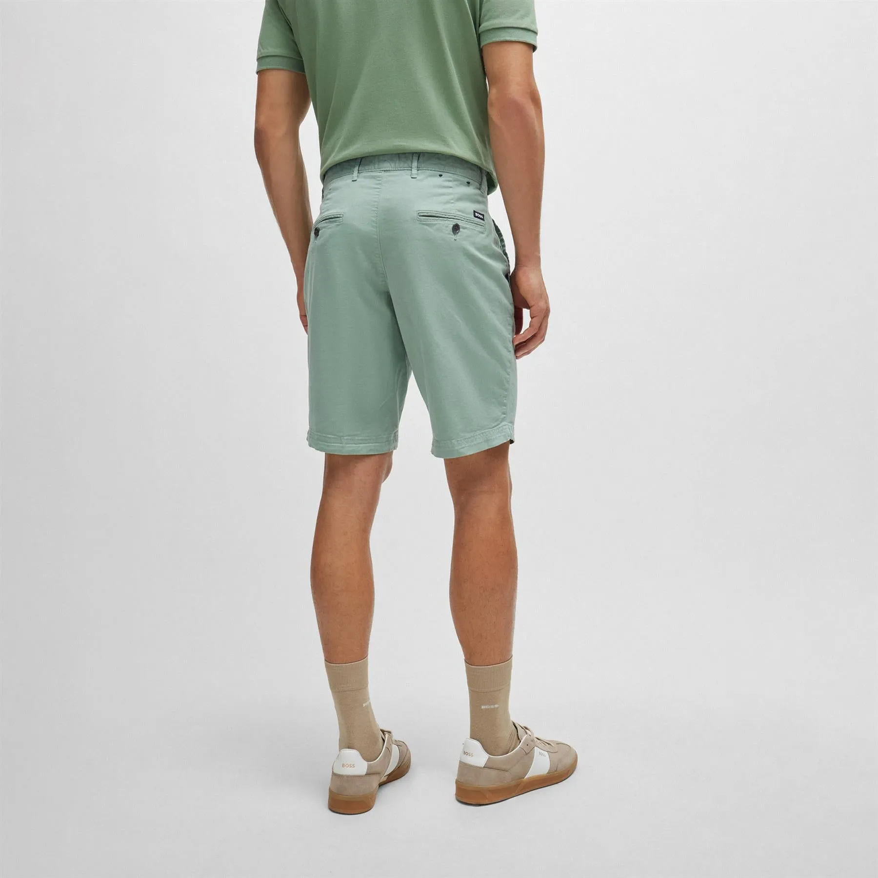 Slice-Short Slim Fit Cotton Shorts Open Green - SU24