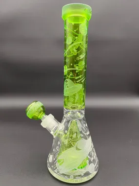 Space Odyssey in 3D 11 Beaker Bong with Collins Perc - Slime