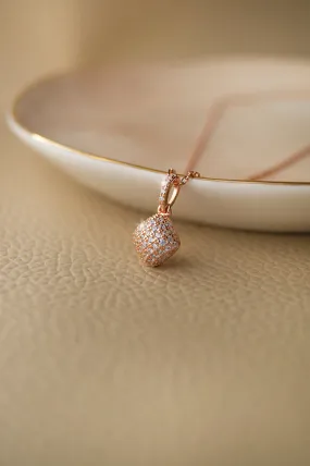 Sparkling Dust Rose Gold Plated Sterling Silver Pendant With Chain