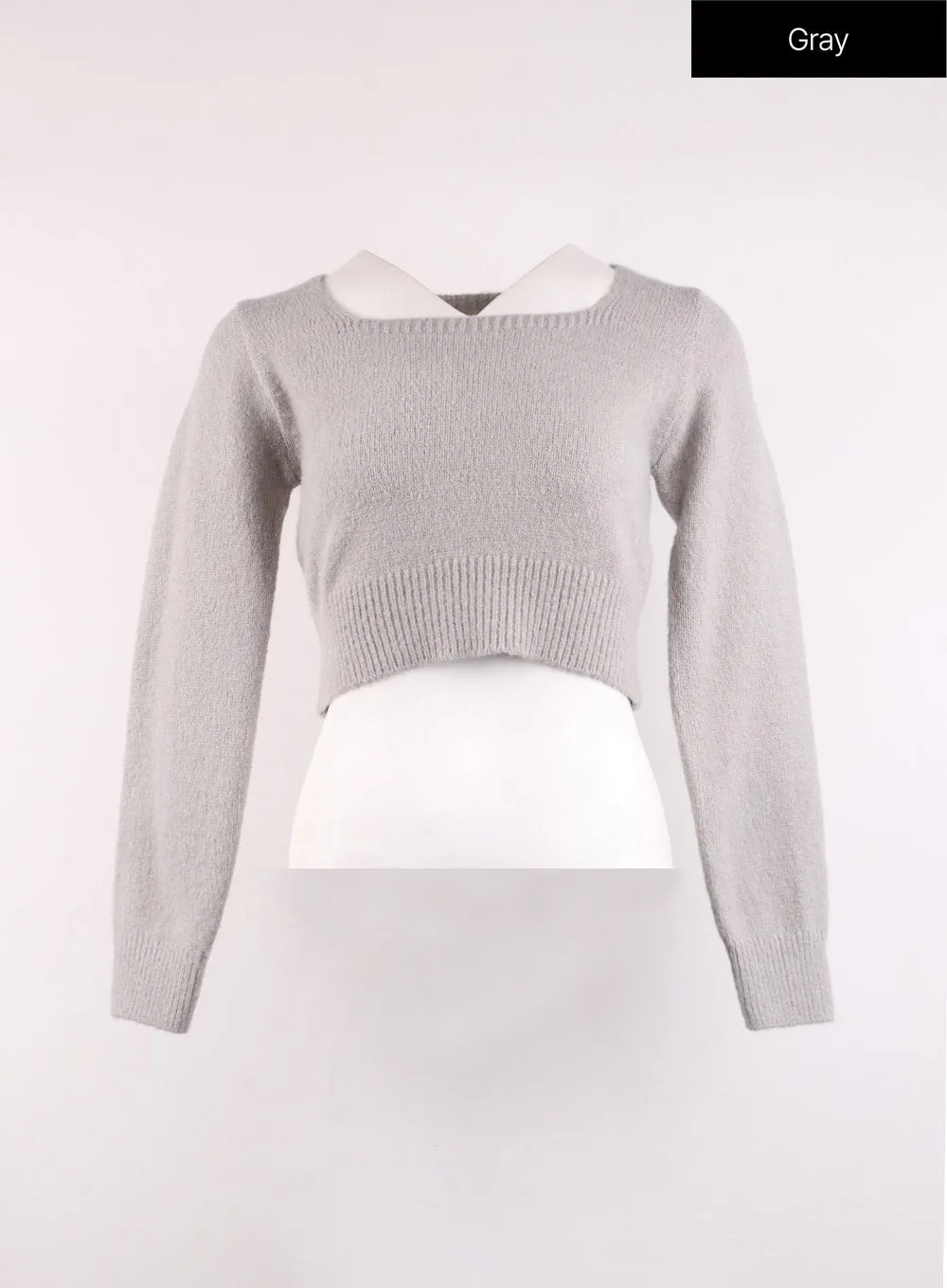 Square Neck Crop Sweater OJ426