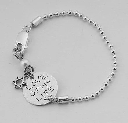 Sterling Silver Bracelet,   Israeli bracelet for woman,  Love of my Life