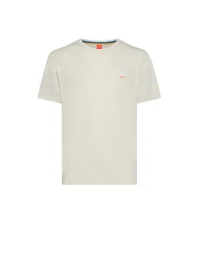 T-shirt Linen Solid S/s - Bianco Panna