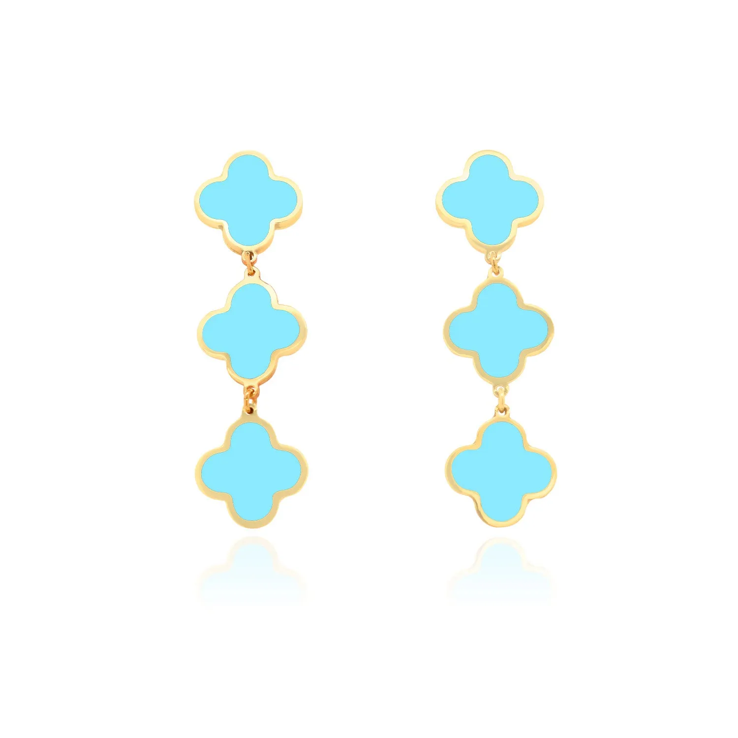 Turquoise Clover Dangle Earrings