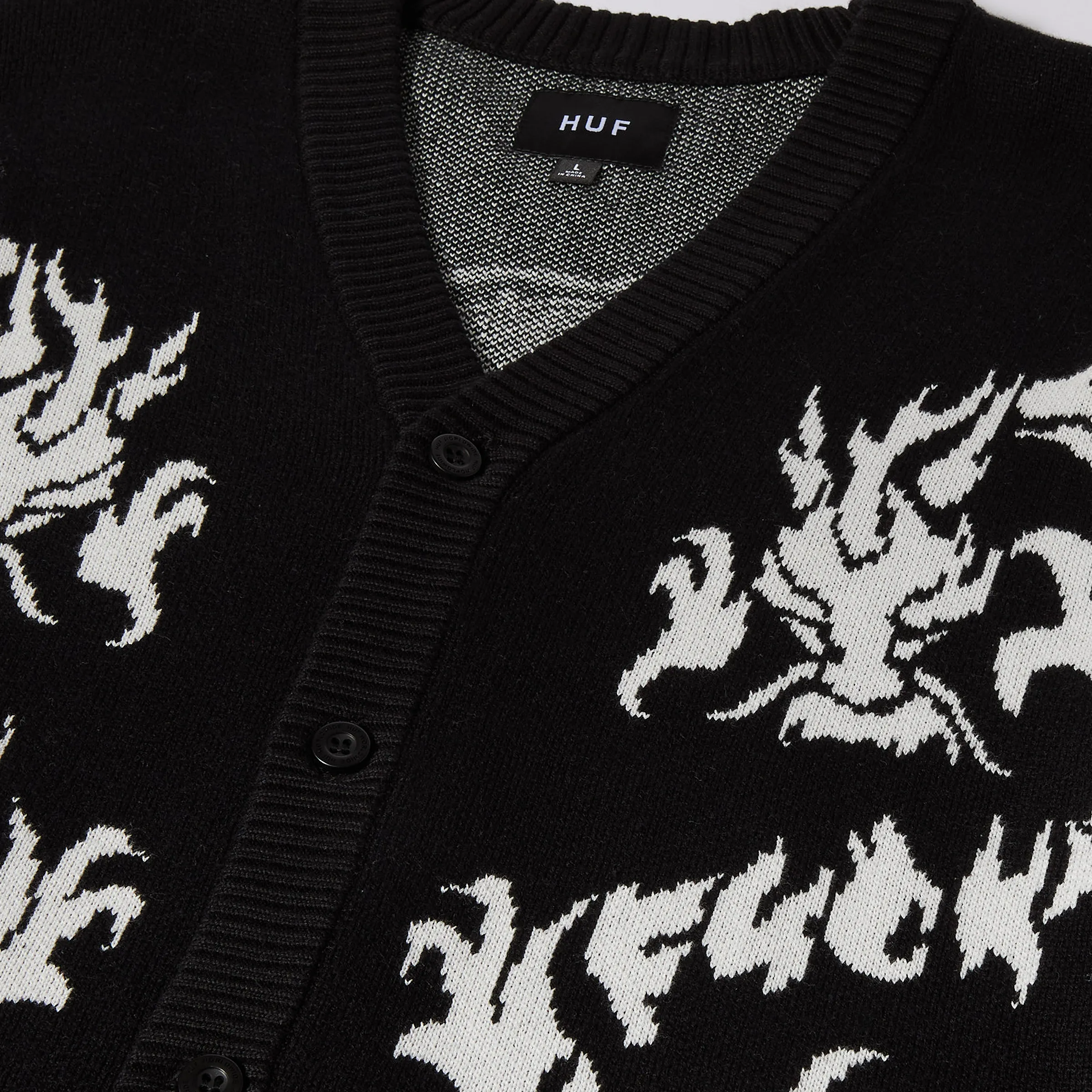 Twin Dragon Cardigan (Black)