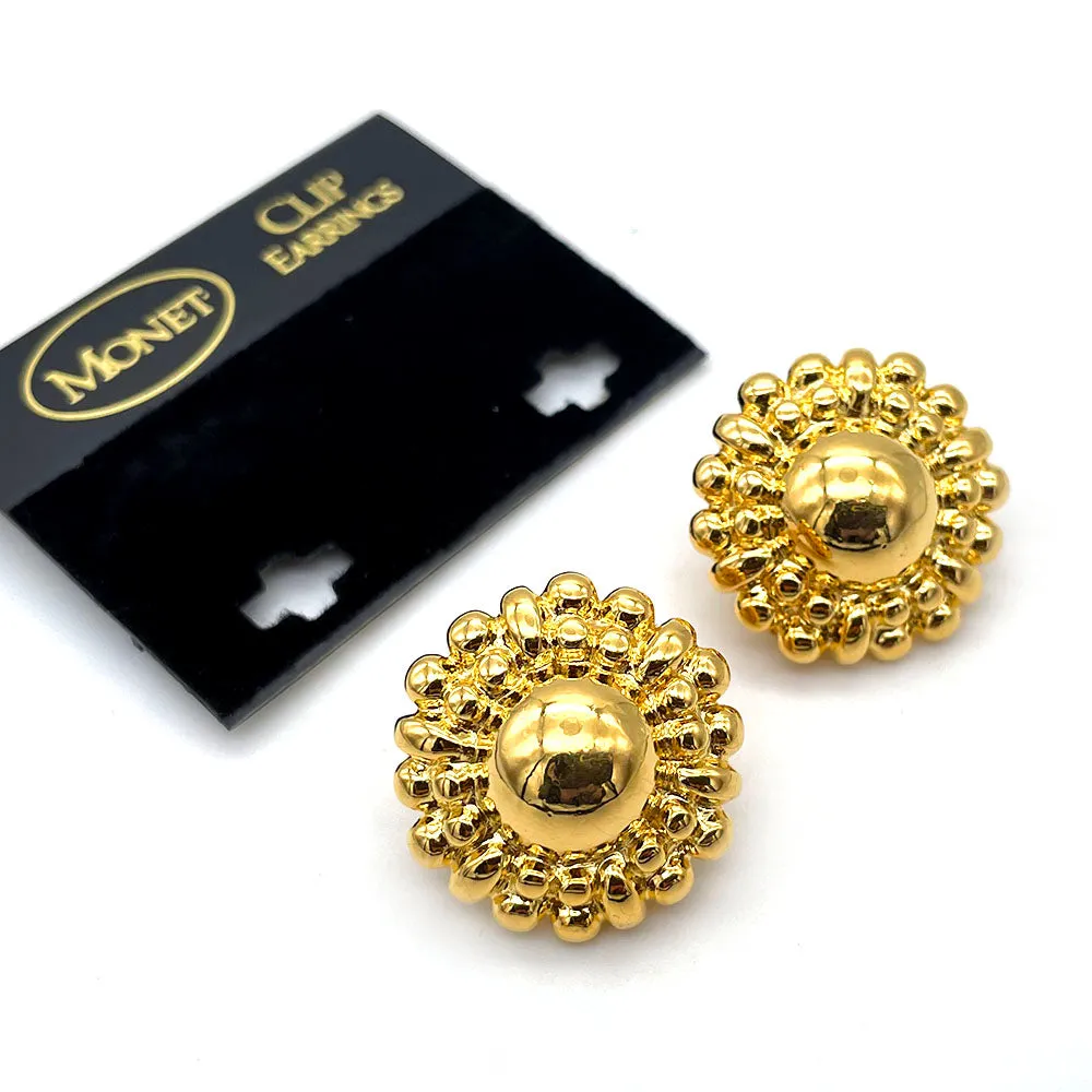 【USA輸入】ヴィンテージ MONET フラワー イヤリング/Vintage MONET Flower Clip On Earrings