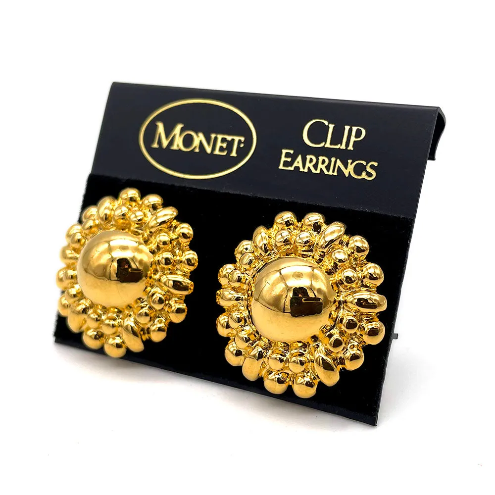 【USA輸入】ヴィンテージ MONET フラワー イヤリング/Vintage MONET Flower Clip On Earrings