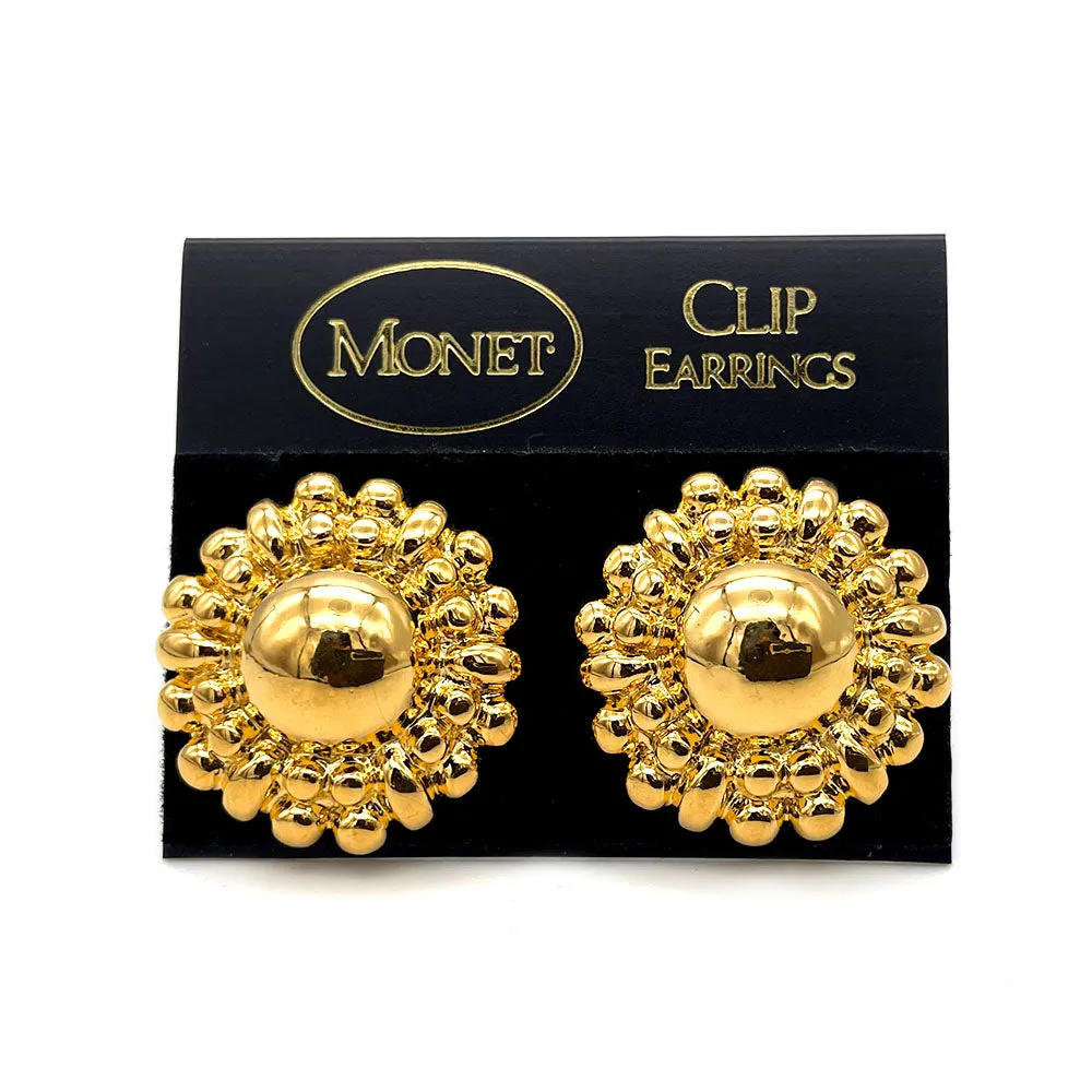 【USA輸入】ヴィンテージ MONET フラワー イヤリング/Vintage MONET Flower Clip On Earrings