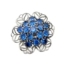 【USA輸入】ヴィンテージ ブルー フィリグリーフラワー ビジュー リング/Vintage Blue Filigree Flower Bijou Ring