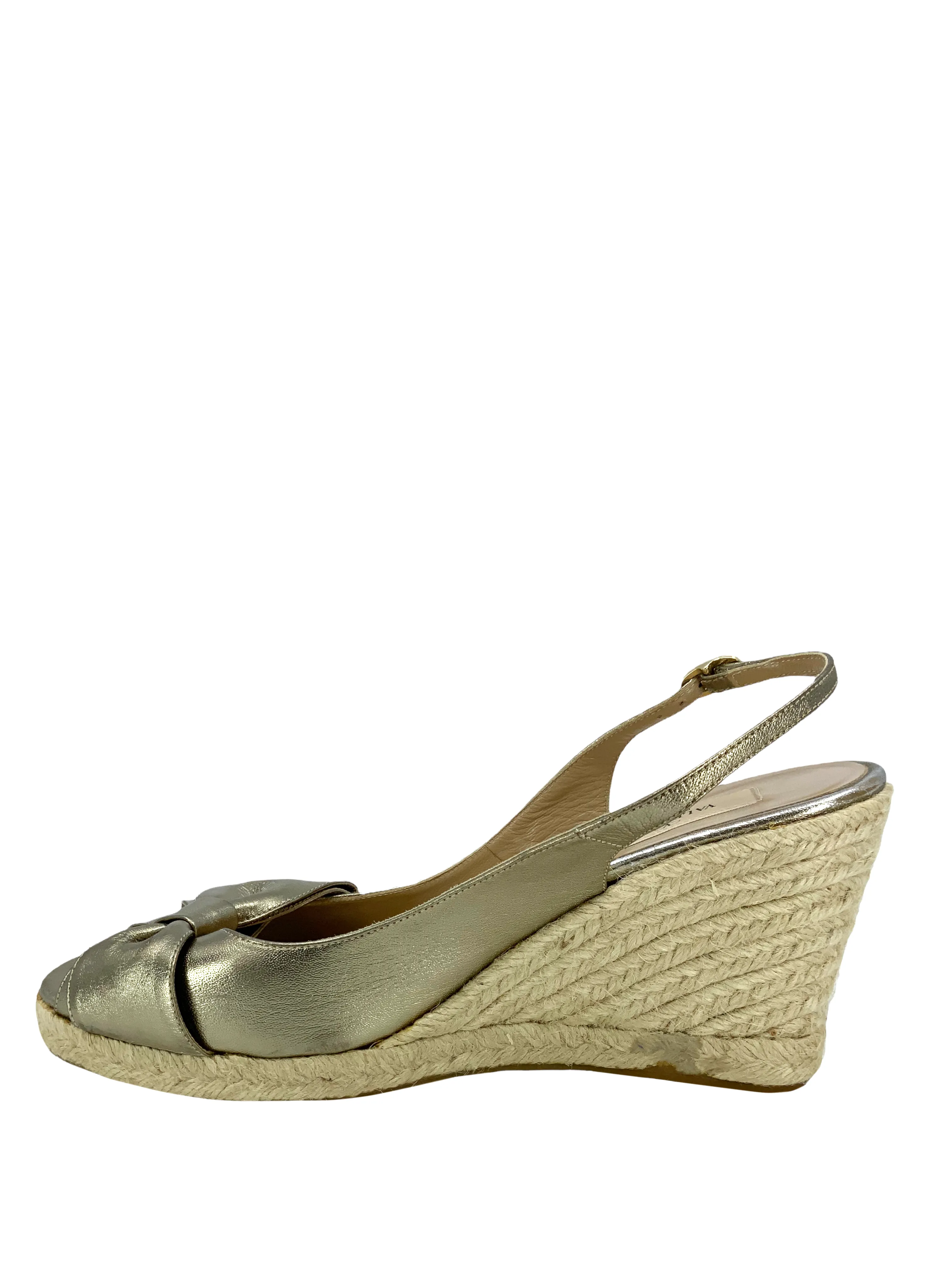 Valentino Mena Bow Espadrille Slingback Wedges Size 11