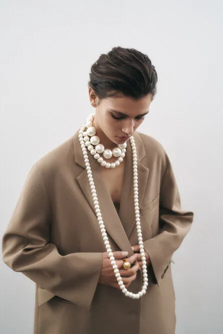 Vanessa Baroni Pearl Bead Necklace