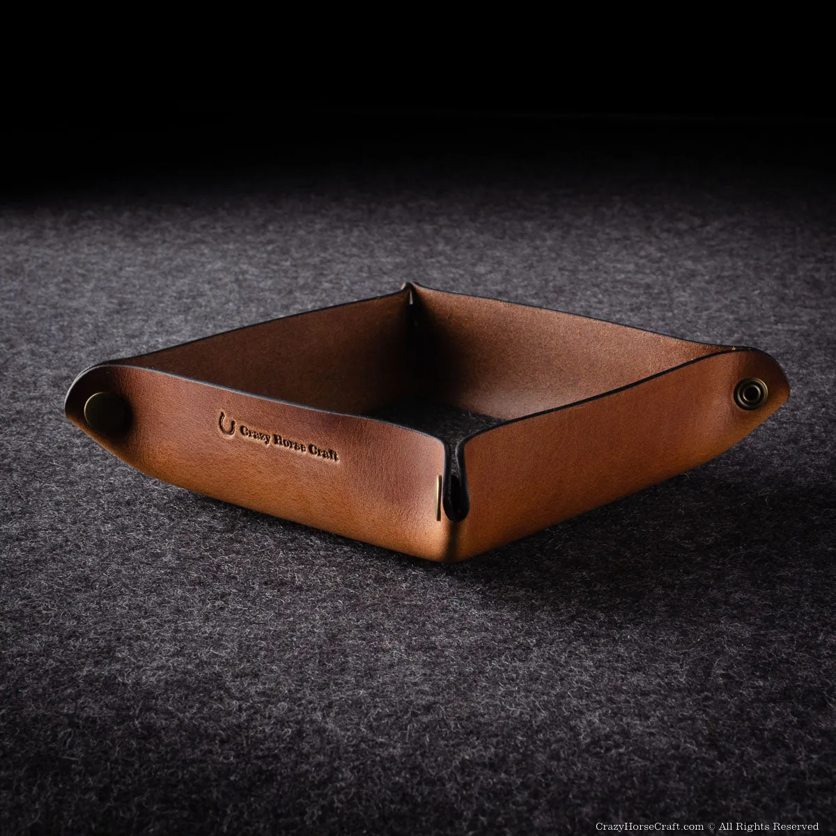 Veg-Tanned Leather Valet Tray / Desk Organizer