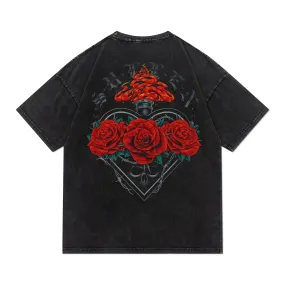 Vintage Acid Wash 3 Rose T-shirt