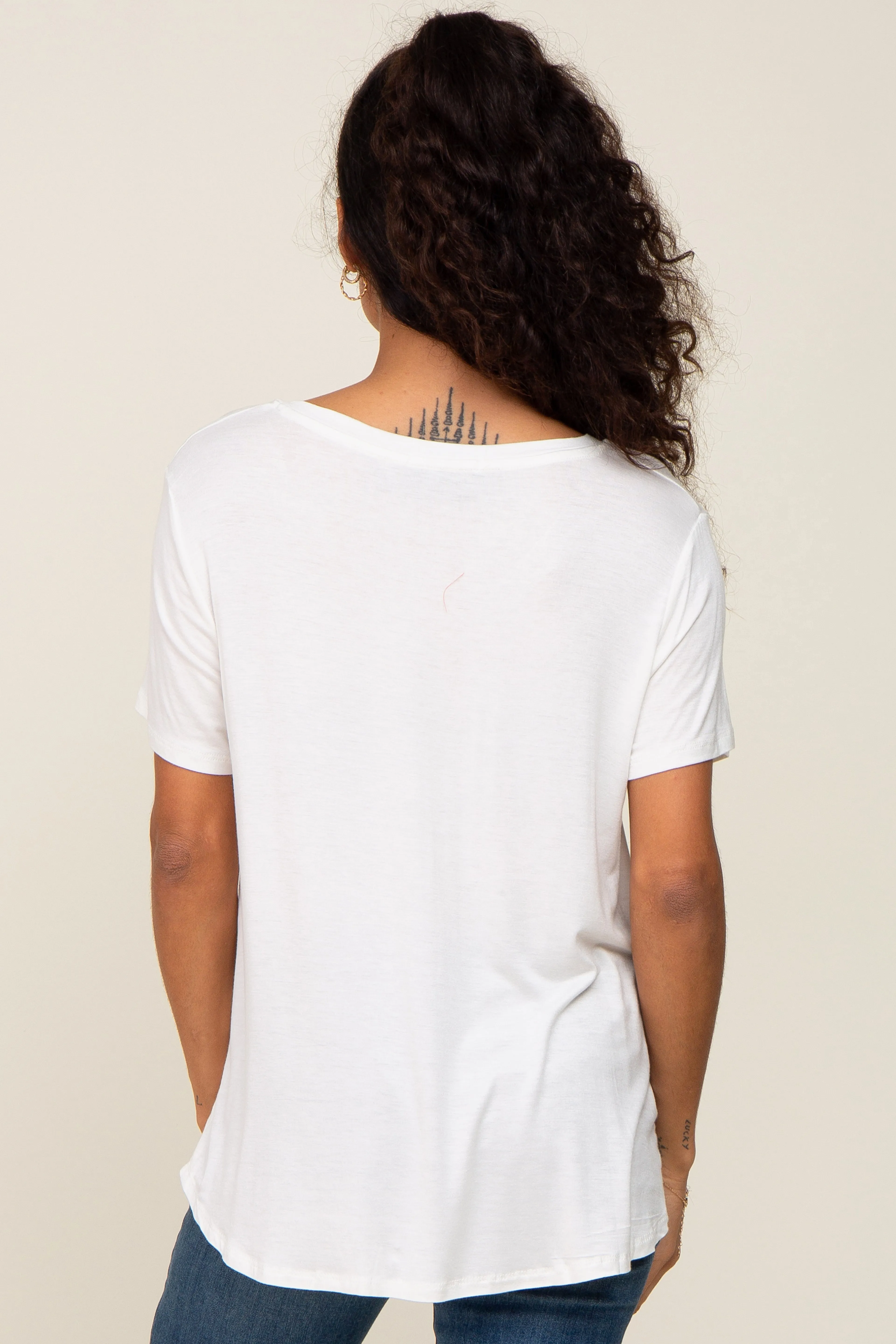 White V-Neck Tee