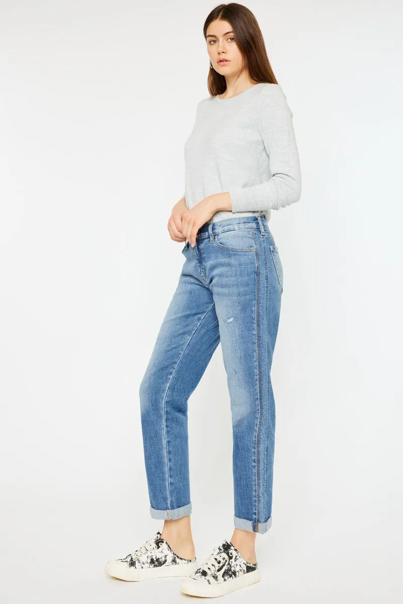 Women's Kancan MID RISE SLIM BOYFRIEND FIT JEANS