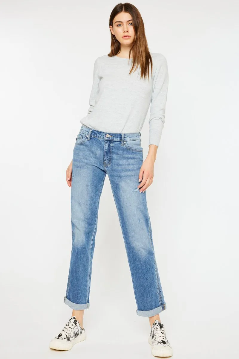 Women's Kancan MID RISE SLIM BOYFRIEND FIT JEANS