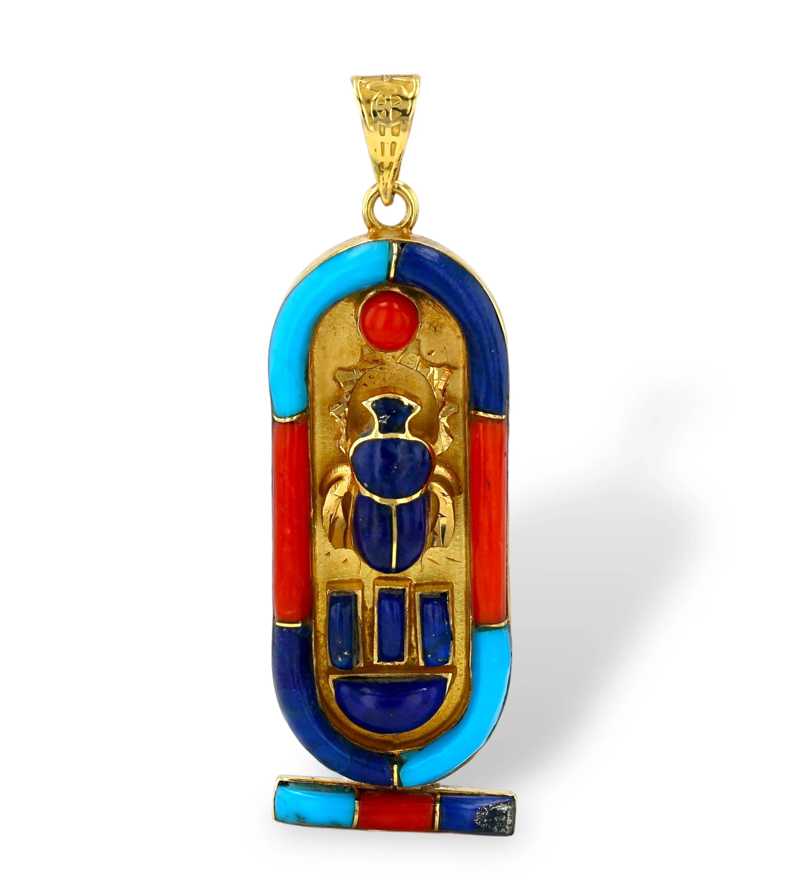 Yellow gold 18k Egyptian amulet solid pendant