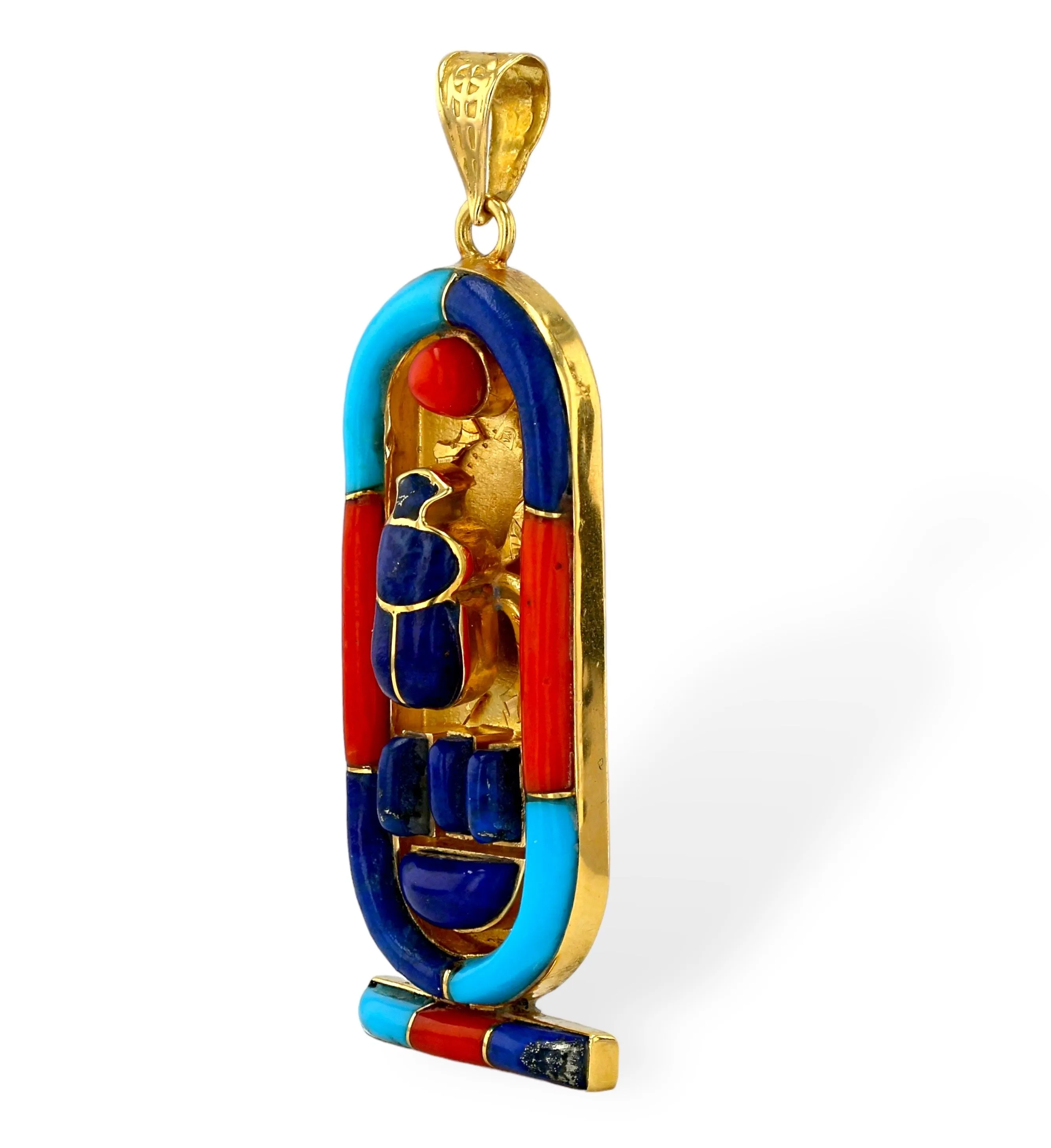 Yellow gold 18k Egyptian amulet solid pendant